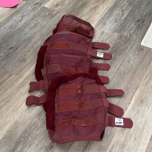 Burgundy Horse fly protection Leg Wraps - horse size